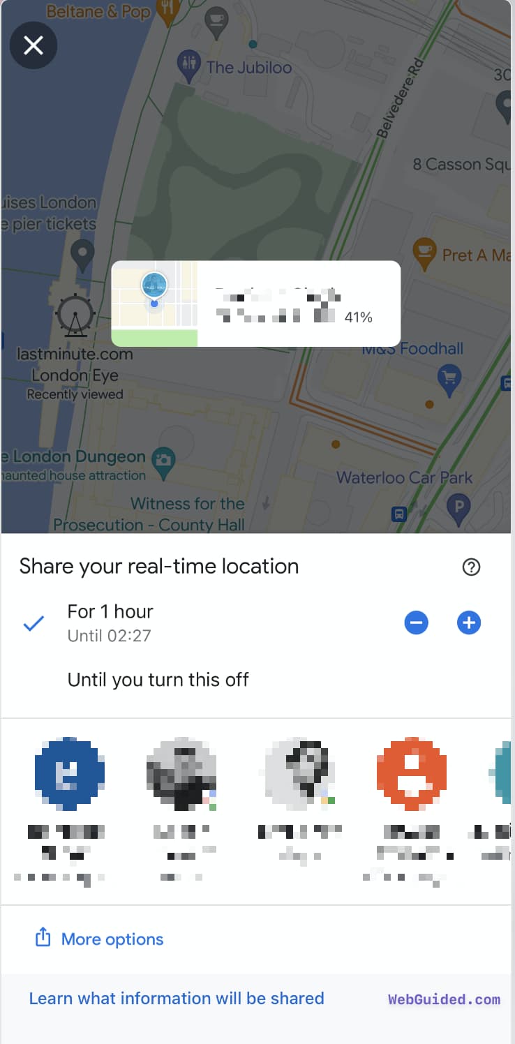 Live Location Sharing Feature Share Contacts
