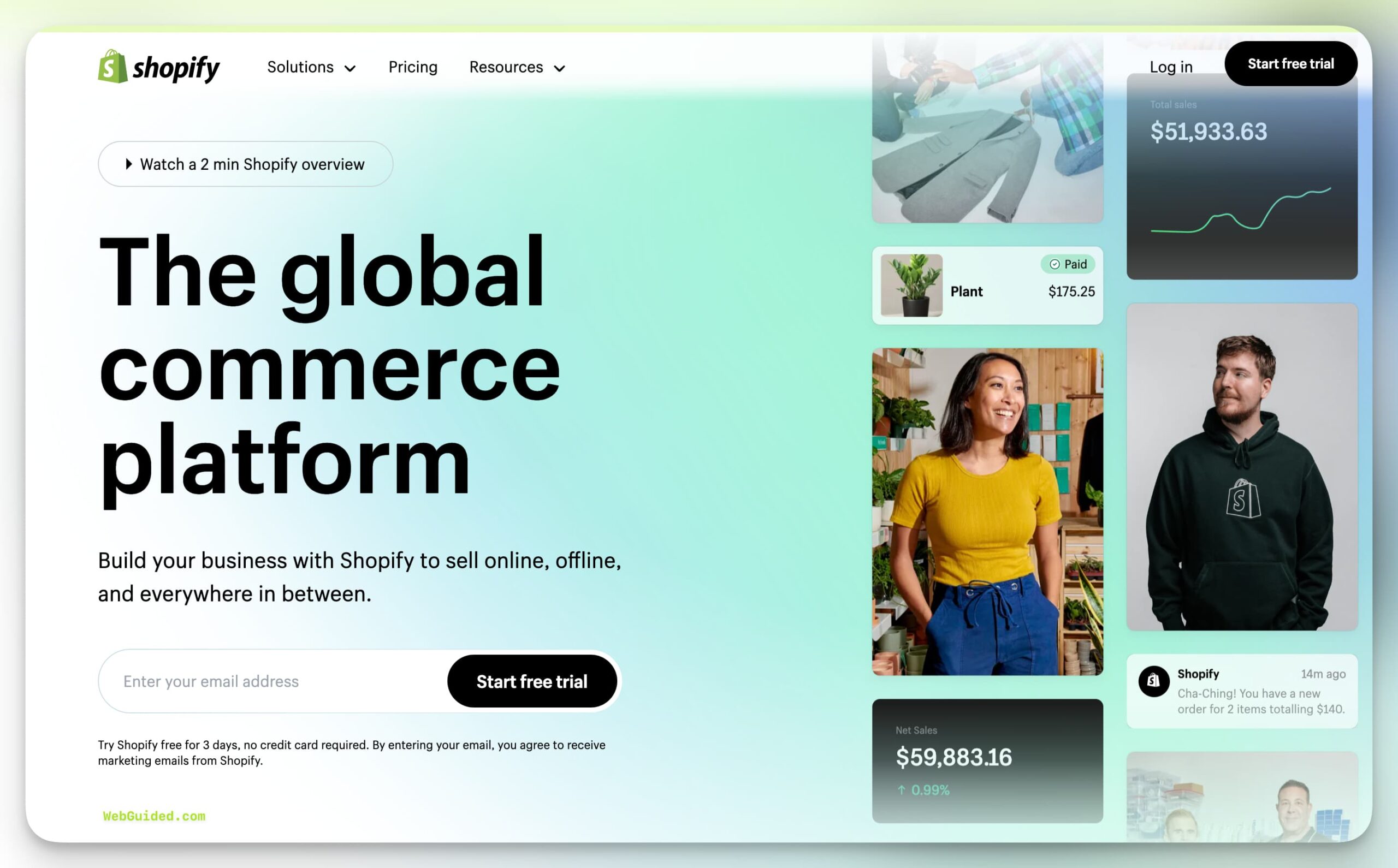 Shopify popular example of an eCommerce platform